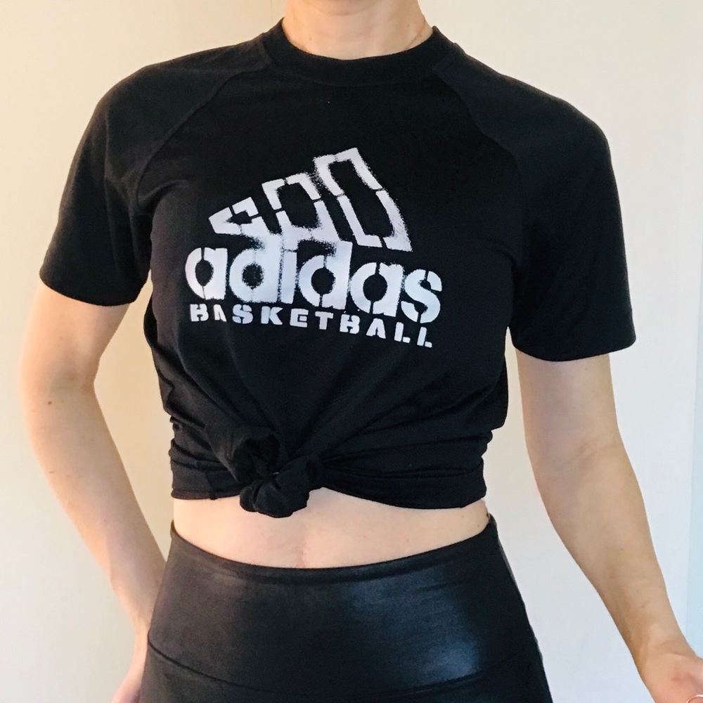 Adidas top t-shirt black M basketball tee top